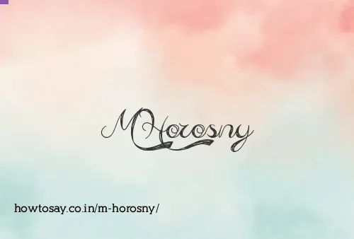 M Horosny