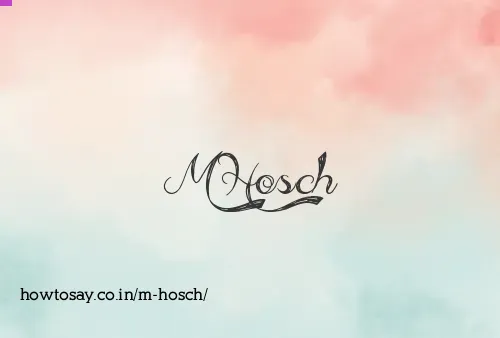 M Hosch