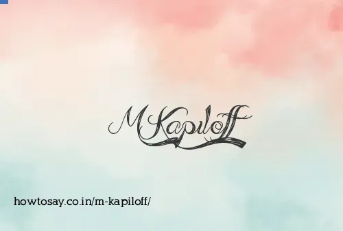 M Kapiloff