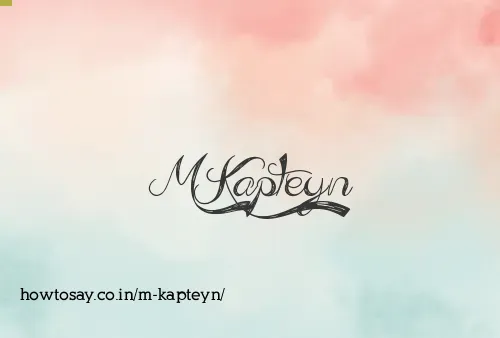 M Kapteyn