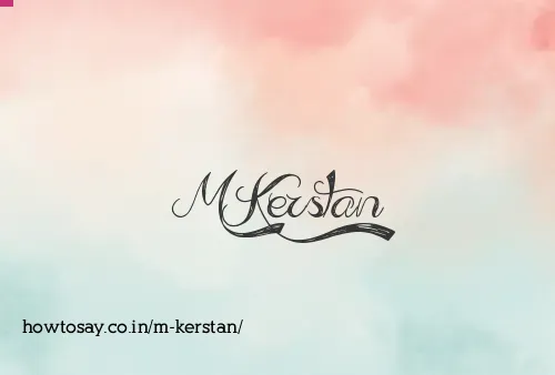 M Kerstan