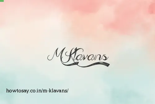 M Klavans