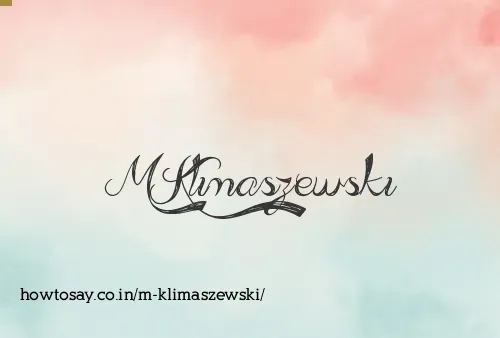 M Klimaszewski