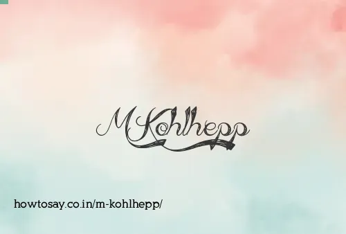M Kohlhepp