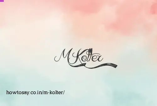 M Kolter