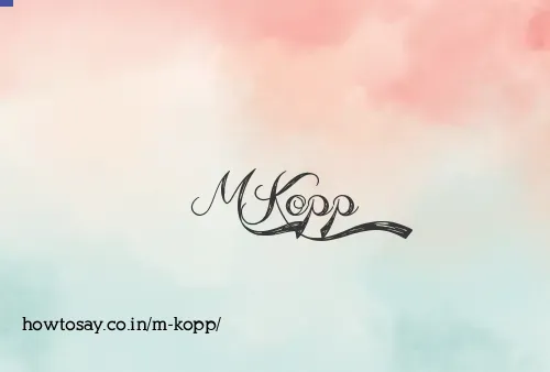 M Kopp