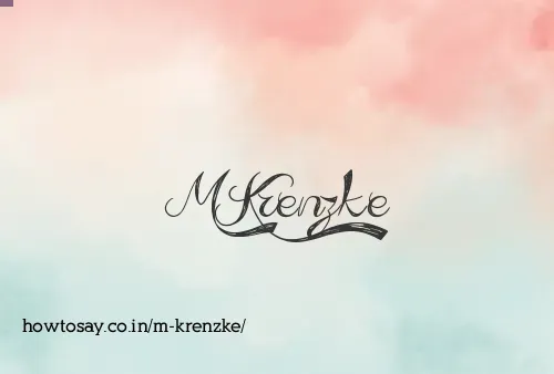 M Krenzke