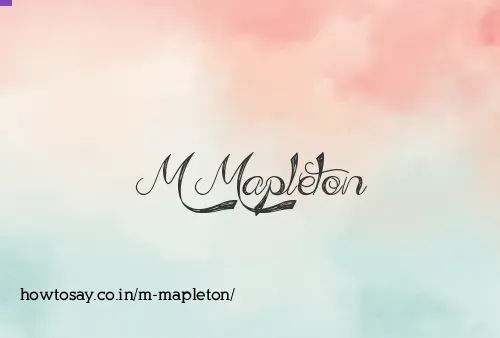 M Mapleton