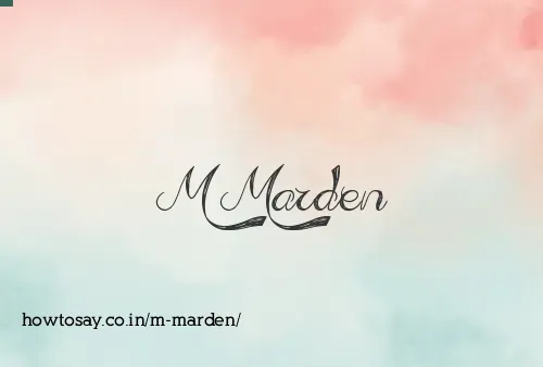 M Marden
