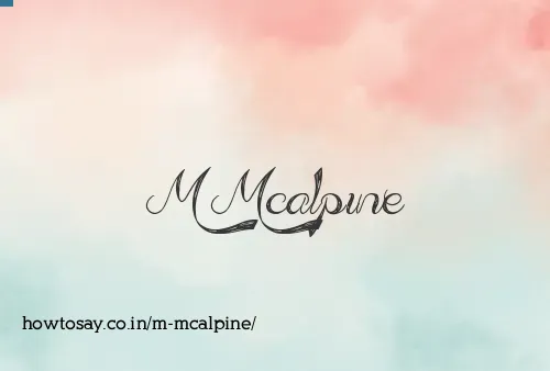 M Mcalpine