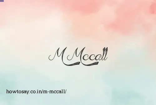 M Mccall