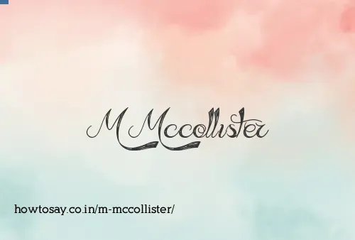 M Mccollister
