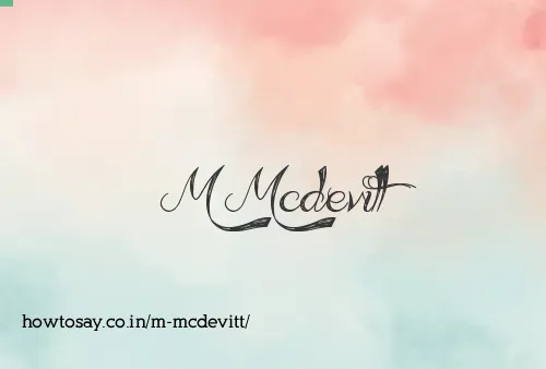 M Mcdevitt