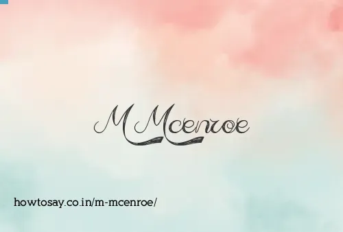 M Mcenroe