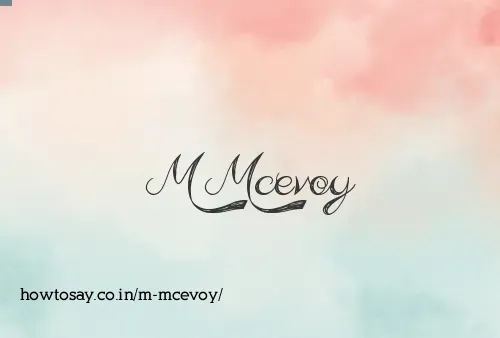 M Mcevoy
