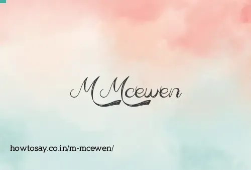 M Mcewen