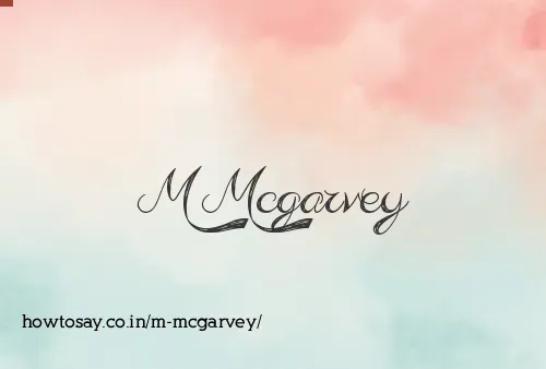 M Mcgarvey
