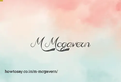 M Mcgavern