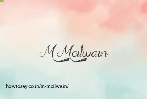 M Mcilwain