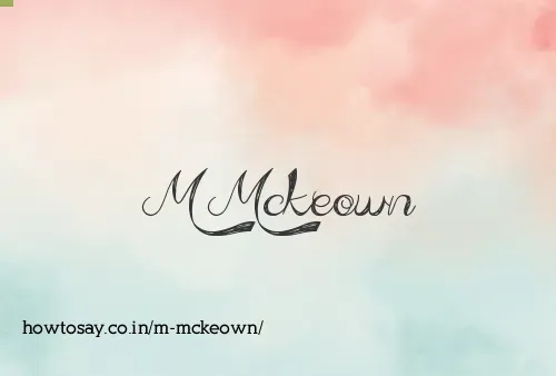 M Mckeown