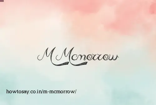 M Mcmorrow