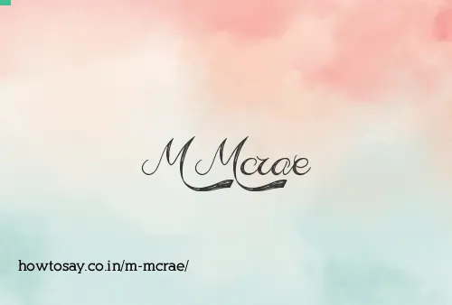 M Mcrae