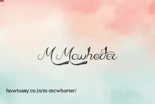 M Mcwhorter