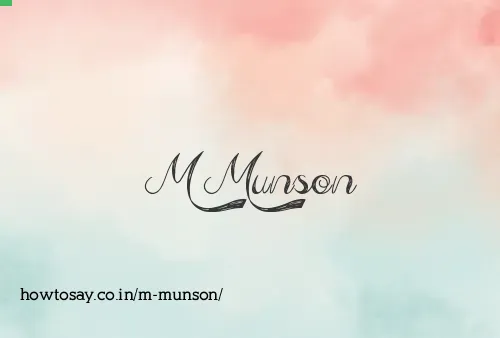 M Munson