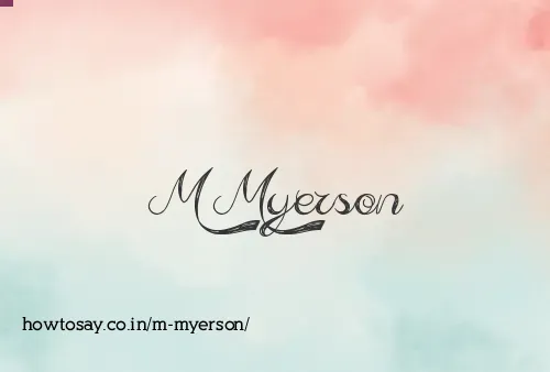 M Myerson