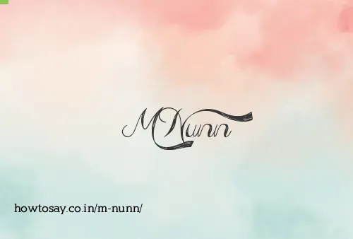 M Nunn