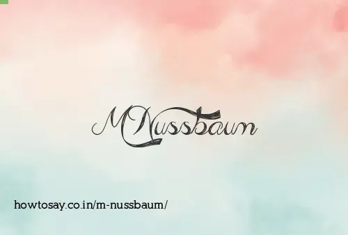 M Nussbaum