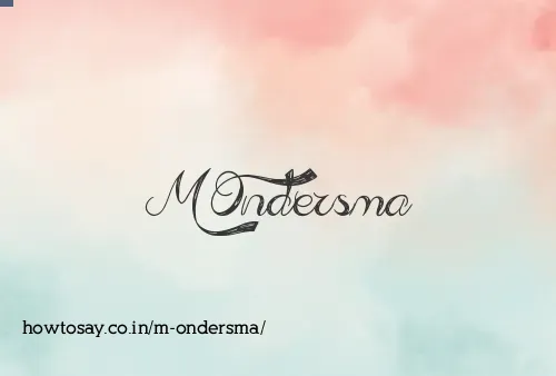 M Ondersma