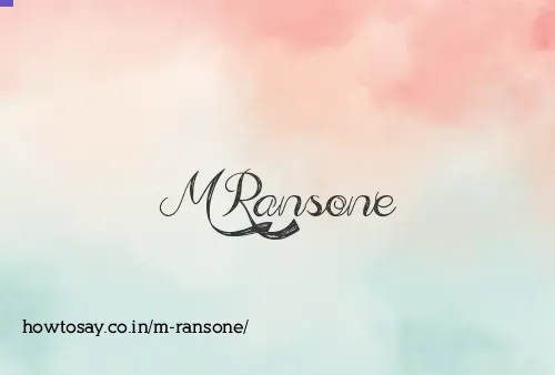 M Ransone