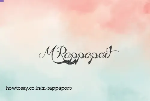 M Rappaport
