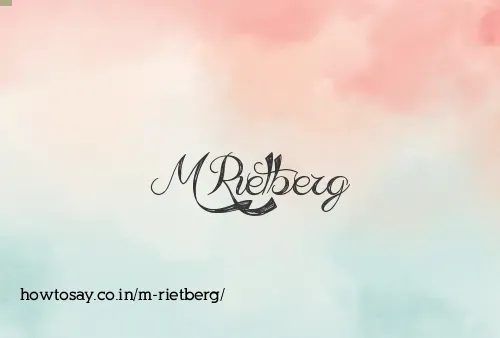 M Rietberg