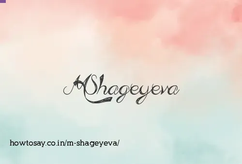 M Shageyeva