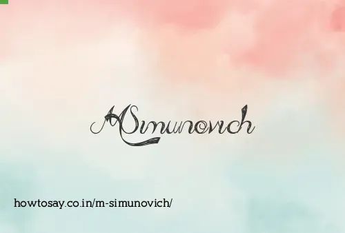 M Simunovich