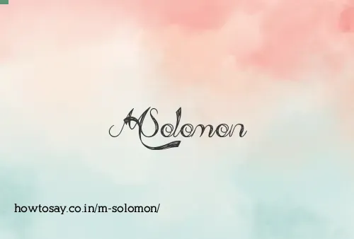M Solomon