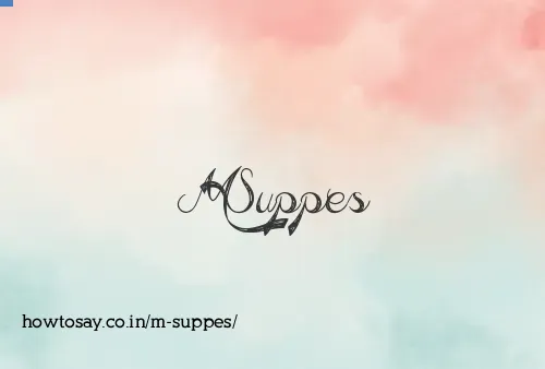 M Suppes