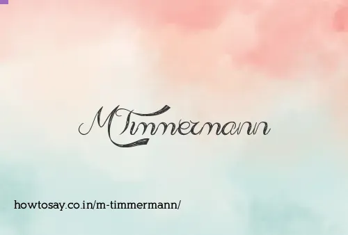 M Timmermann
