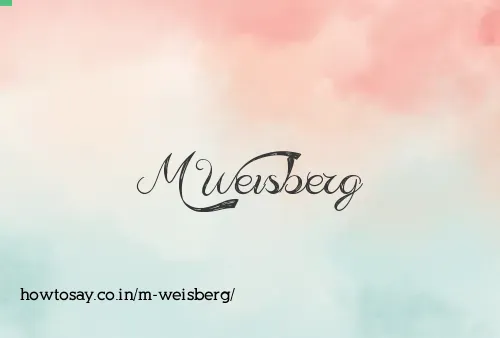 M Weisberg