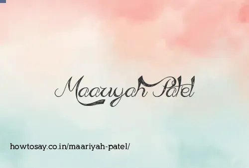 Maariyah Patel