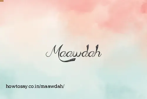 Maawdah