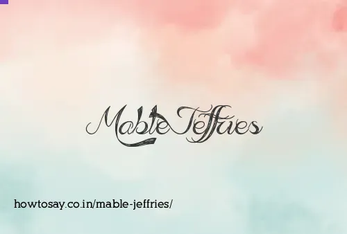 Mable Jeffries