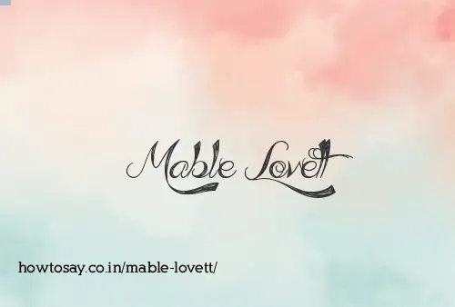Mable Lovett