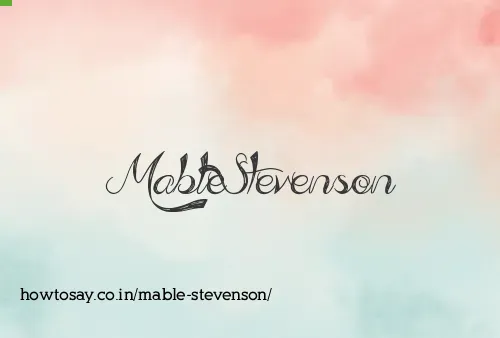 Mable Stevenson