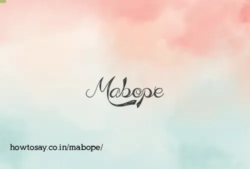 Mabope