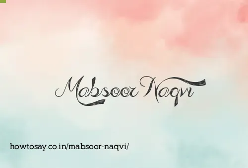 Mabsoor Naqvi