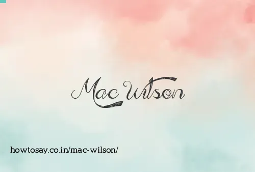 Mac Wilson