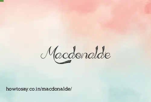 Macdonalde